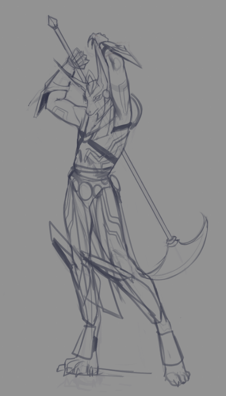 otro wip! #arte #art #wip #dnd #fantasy #anubis #jackal #sketch