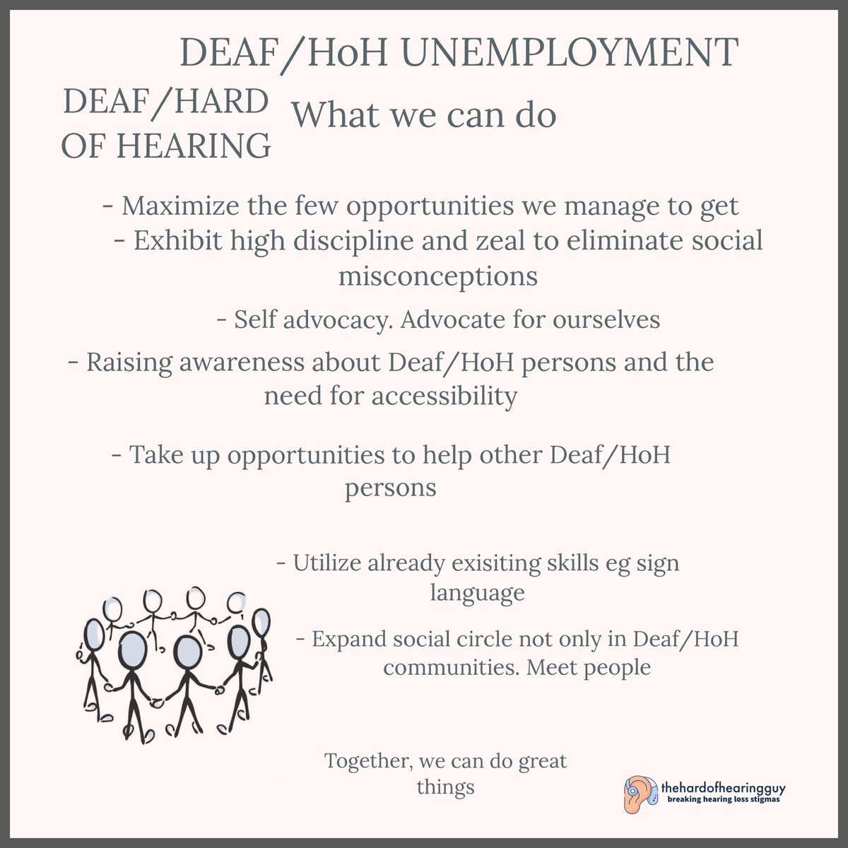 #unemployment among Deaf/HoH persons is extremely high. Here is what we can do to help

#Deaf #hearinglossawareness #UnemployedGraduates #MentaHealth #DisabilityTwitter #DisabilityInclusion #SocialFi