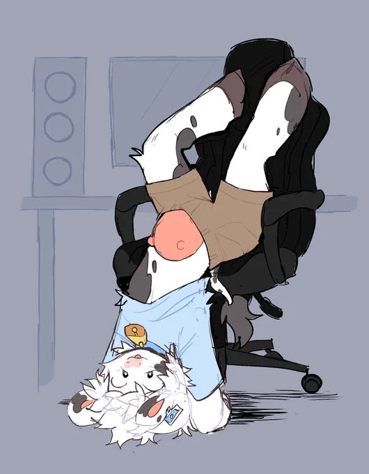 silly goose thats not how you sit in a chair