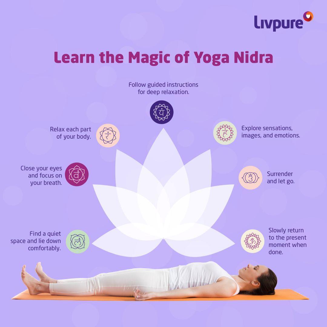 On the International Day of Yoga, explore the blissful practice of Yoga Nidra - the art of deep relaxation and rejuvenation. Follow these simple steps to embark on a transformative journey of self-discovery. #Livpure #Mattress #InternationalDayofYoga #YogaNidra #DeepRelaxation