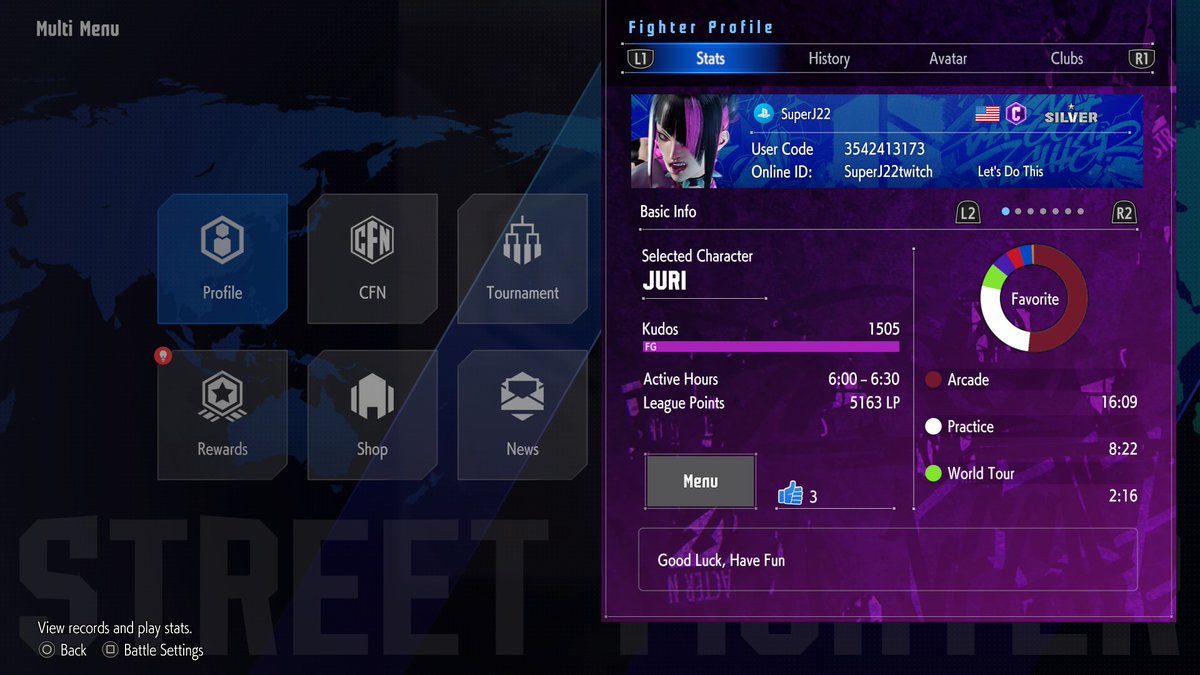 #PS5Share, #StreetFighter6 
Juri is my rank fighter for now.

#ShareYourGames #Playstation #TwitchStreamers #videogames #GamersUnite #Streamcaster #gamingcommunity #FGC @blazedrts @Hollielen456