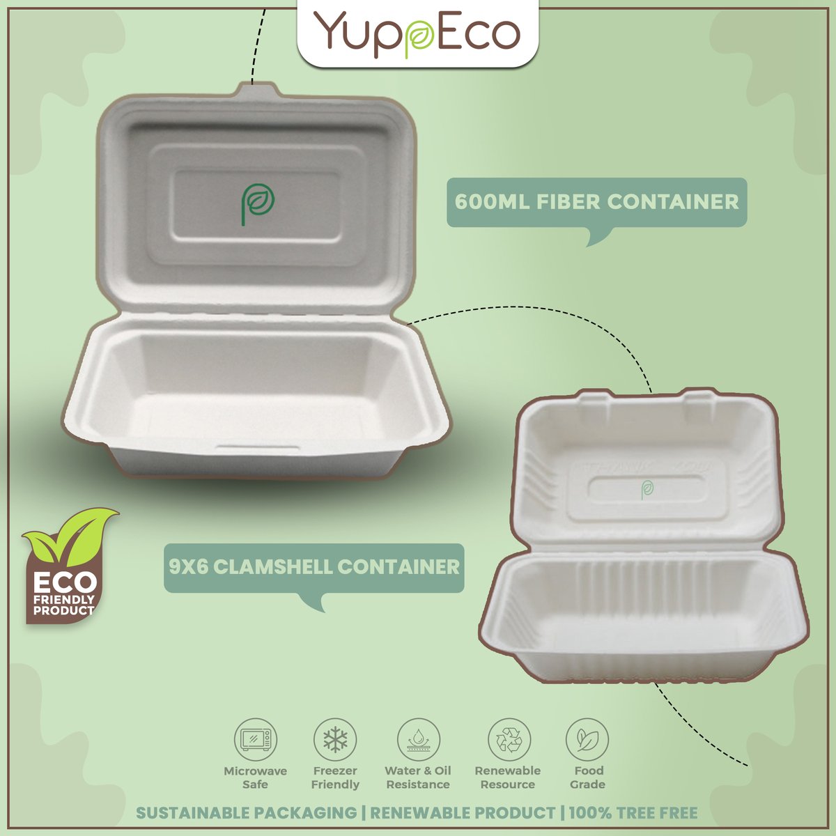 Yupp_Eco's tweet image. "Water &amp;amp; Oil Resistance: Sustainable Packaging that Stands the test of Time...!"
#ClamshellContainer #EcoFriendlyProduct #FiberContainer #SugarcaneFiber #RoundPlate #Bowl #Compostable #MicrowaveSafe #FreezerFriendly #WaterResistance #OilResistance #RenewableResource #FoodGrade