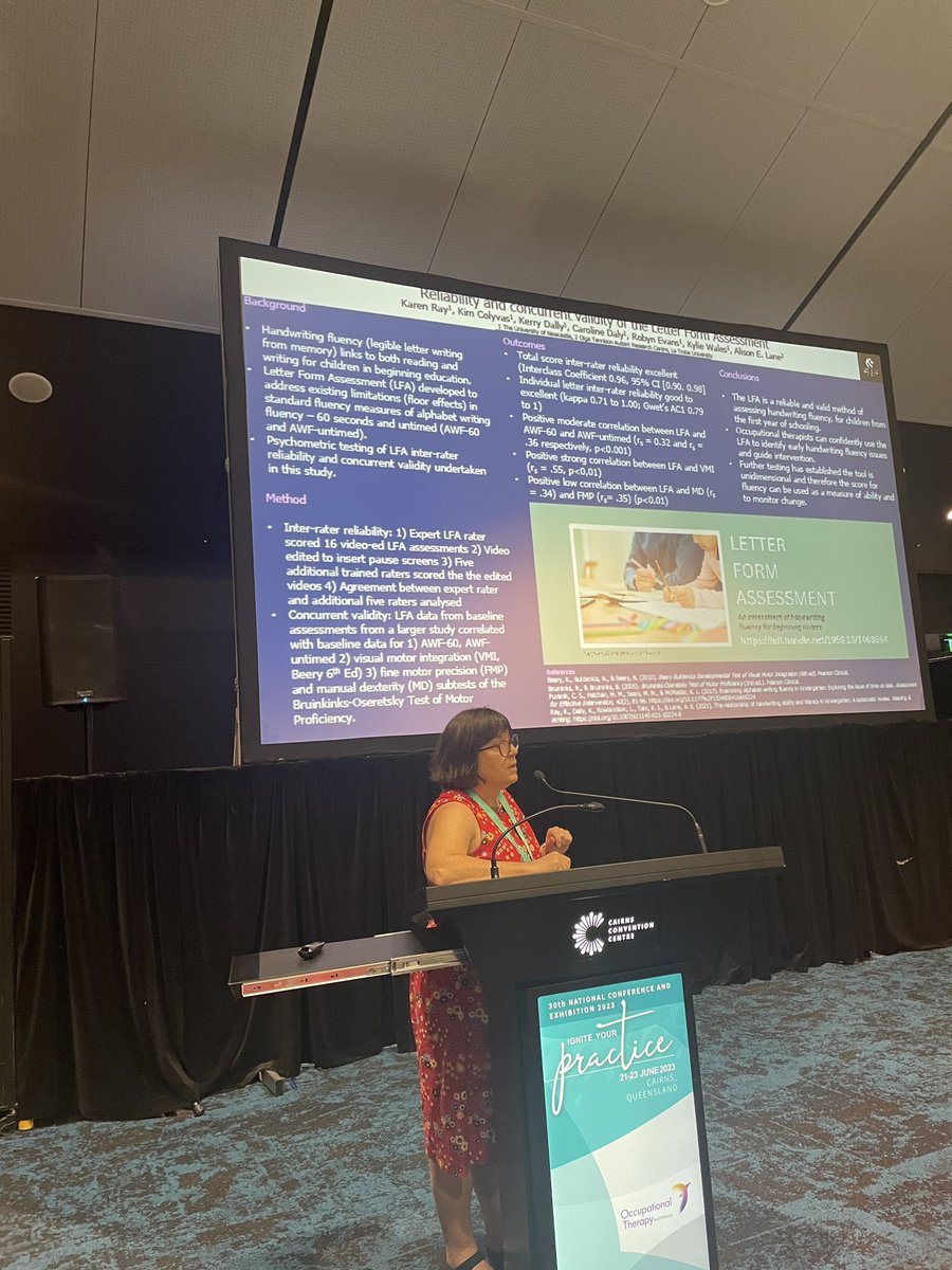 Enjoyed sharing the open access #LetterFormAssessment hdl.handle.net/1959.13/1468664 psychometric properties with OT conference delegates today #OTAUS2023