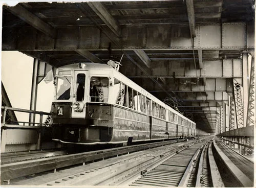 Some Bay Bridge trivia: the Bay Bridge in the 1930s had dedicated lanes for buses & trucks and even streetcar tracks, while today it has just 10 perpetually congested lanes of traffic. The bridge had a significantly higher throughput for both people & goods 80 years ago. 1/