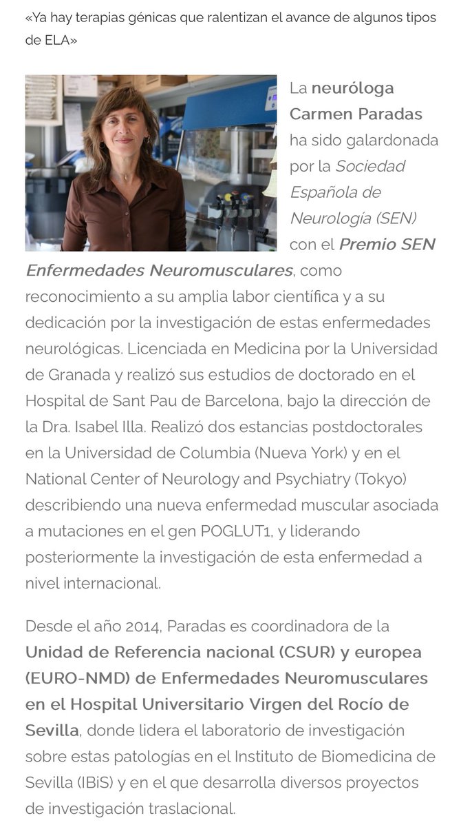 Es #DíaMundialdelaELA
Renovar iniciativa de Ley #ELA para no perder el trabajo realizado y q los enfermos tengan opción a la VIDA
#InvestigacionSolucionELA
«Ya hay terapias génicas q ralentizan avance de algunos tipos de #ELA»
Dra. Paradas <a href="/ELA_ANDALUCIA/">@ELA_Andalucia</a>👇
elaandalucia.es/WP/ya-hay-tera…