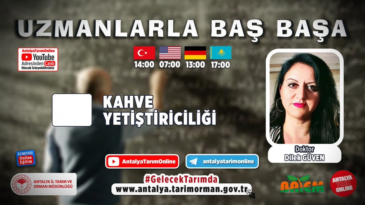 Antalya İl Tarım ve Orman Müdürlüğü (@antalyailtarim) on Twitter photo #UzmanlarlaBaşBaşa
Batı Akdeniz Tarımsal Araştırma Enstitüsü Müdürlüğünden Dr. Dilek Güven İle
#Kahve Yetiştiriciliği👇
youtube.com/watch?v=trzLsr…
#GelecekTarımda #TarımAntalyada
<a href="/ibrahimyumakli/">İbrahim Yumaklı</a>
<a href="/ersinyazici1/">Ersin YAZICI</a>
<a href="/gokhankaraca_/">Gökhan Karaca</a> #UzmanlarlaBaşBaşa
Batı Akdeniz Tarımsal Araştırma Enstitüsü Müdürlüğünden Dr. Dilek Güven İle
#Kahve Yetiştiriciliği👇
youtube.com/watch?v=trzLsr…
#GelecekTarımda #TarımAntalyada
<a href="/ibrahimyumakli/">İbrahim Yumaklı</a>
<a href="/ersinyazici1/">Ersin YAZICI</a>
<a href="/gokhankaraca_/">Gökhan Karaca</a>