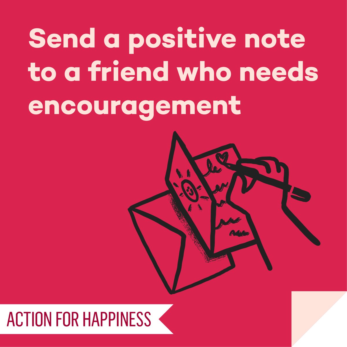Joyful June - Day 21: Send a positive note to a friend who needs encouragement actionforhappiness.org/joyful-june #JoyfulJune