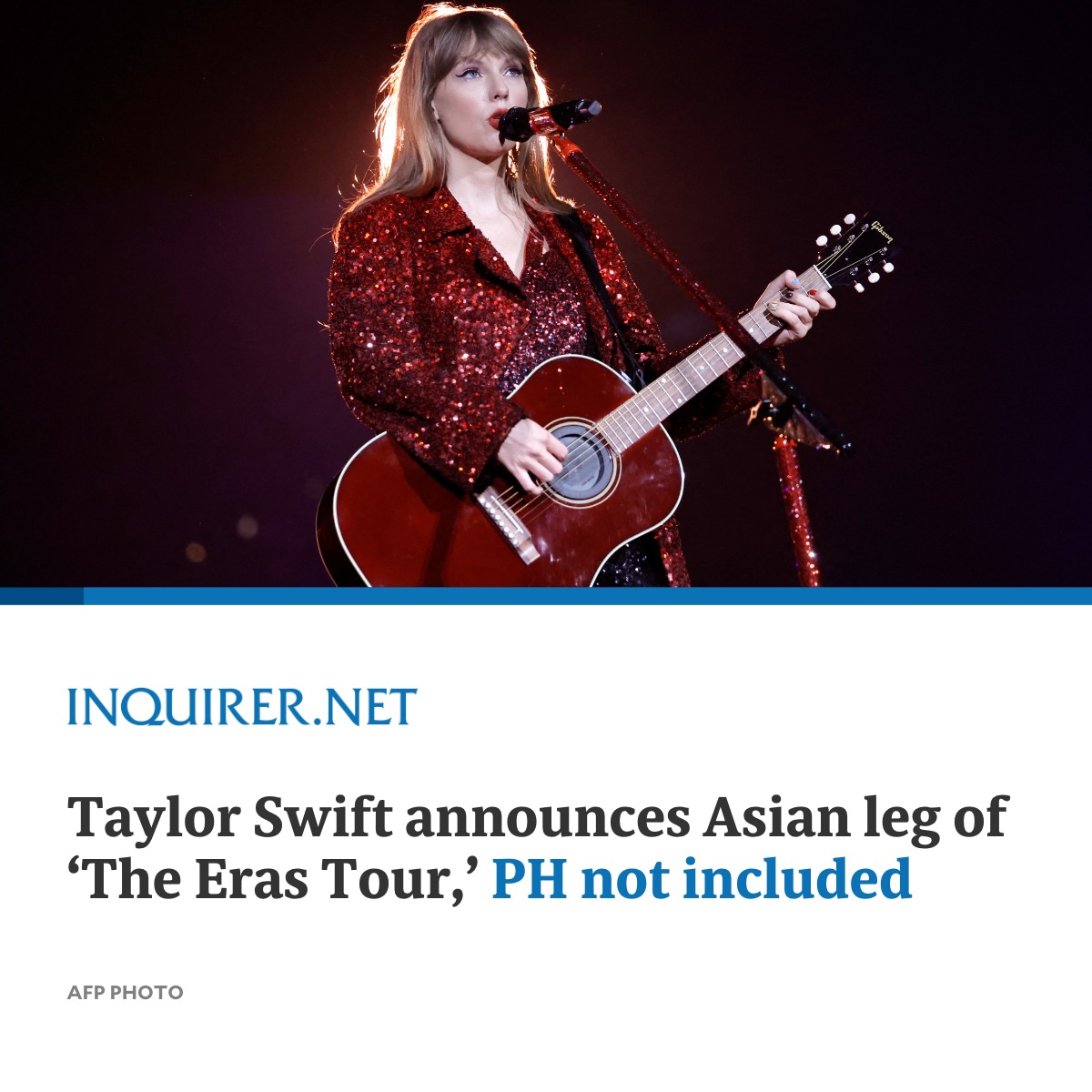 Inquirer on Twitter "‘NO PHILIPPINES’ American pop star Taylor Swift has announced that she’s