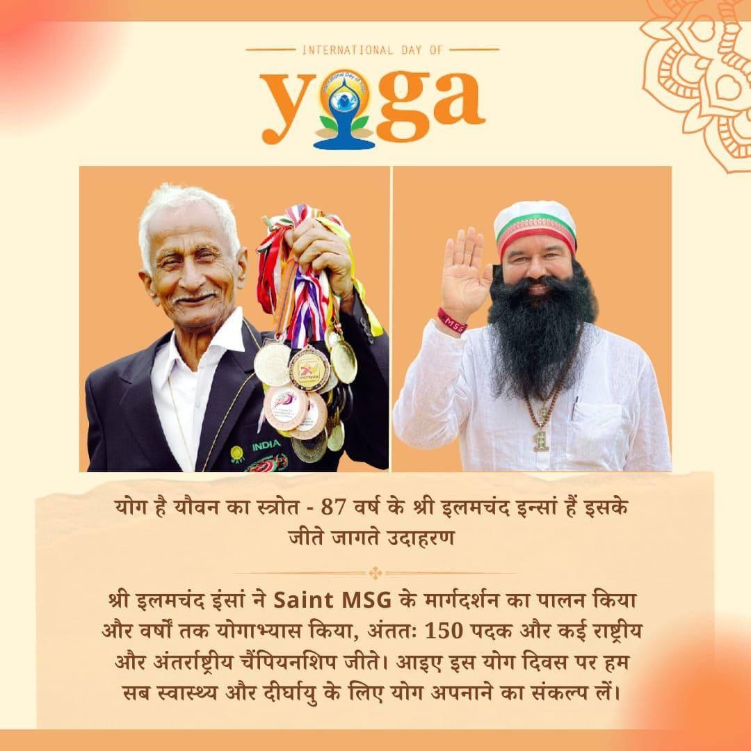 On this International Day of Yoga, let us all pledge to make yoga an integral part of our lives. Saint Gurmreet Ram Rahim ji says that adopt Yoga & live a better and healthy life. #YogaDay #InternationalYogaDay #InternationalYogaDay23