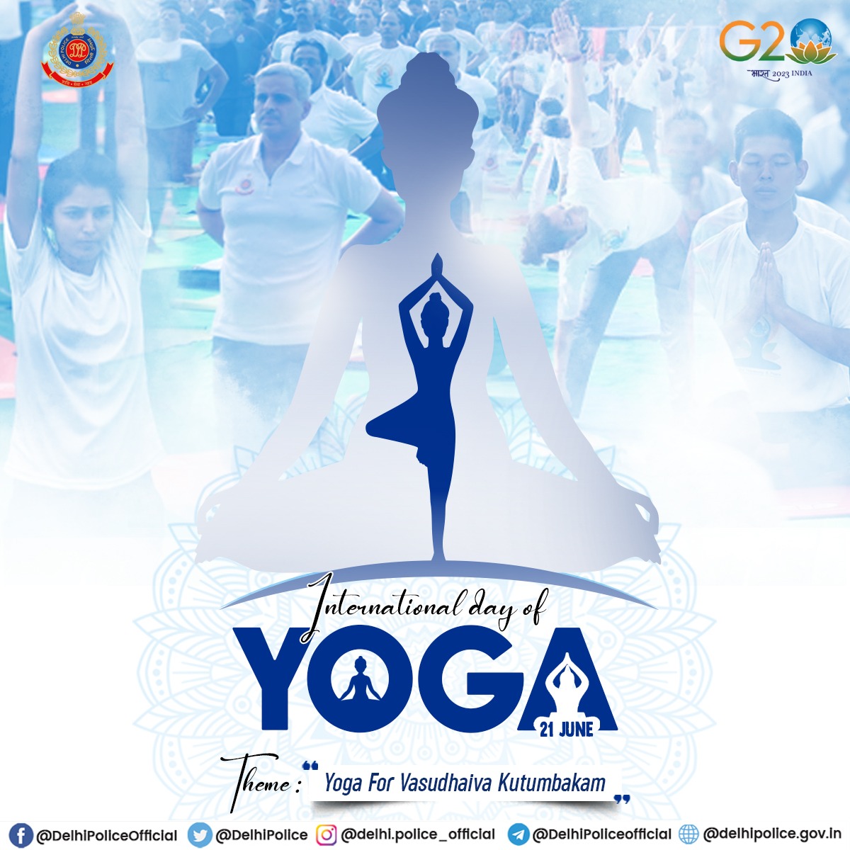 “Strike a pose, find inner peace! 🧘‍♀️

On #InternationalYogaDay, Delhi Police encourages everyone to embrace the power of yoga for a healthier mind, body, and spirit. Join us in celebrating this ancient practice and let harmony reign.