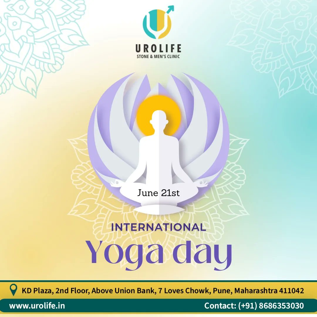 UrolifePune's tweet photo. Yoga gives the perfect platform to explore in deep about who you actually are.
Best Wishes for International Yoga Day
.
#YogaDay #InternationalYogaDay #InternationalDayOfYoga #yoga 🧘🏻‍♀️ 🧘🏻‍♂️ #yoga #fitness #meditation #yogaday #healthylifestyle #drirfanshaikh #urolifeclinic #pune https://t.co/Qlke6PiwrM