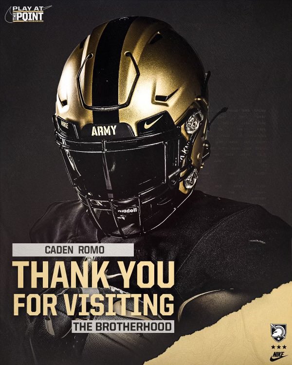 Caden Romo (@romocaden) on Twitter photo Had an amazing time <a href="/ArmyWP_Football/">Army Football</a> ! Thank you <a href="/MikeViti/">Mike Viti</a> <a href="/thatchercoach/">Drew Thatcher</a> <a href="/DrinkallCoach/">Matthew Drinkall 🇺🇸</a> for your time and all the wonderful information on tradition <a href="/WestPoint_USMA/">U.S. Military Academy at West Point</a>! #GoArmy 
<a href="/CoachDougWarren/">Doug Warren</a> <a href="/CoachMcNeely_/">Ryan McNeely</a> <a href="/TexanFball/">Wimberley Texan Football</a> <a href="/var_austin/">VAR</a> Had an amazing time <a href="/ArmyWP_Football/">Army Football</a> ! Thank you <a href="/MikeViti/">Mike Viti</a> <a href="/thatchercoach/">Drew Thatcher</a> <a href="/DrinkallCoach/">Matthew Drinkall 🇺🇸</a> for your time and all the wonderful information on tradition <a href="/WestPoint_USMA/">U.S. Military Academy at West Point</a>! #GoArmy 
<a href="/CoachDougWarren/">Doug Warren</a> <a href="/CoachMcNeely_/">Ryan McNeely</a> <a href="/TexanFball/">Wimberley Texan Football</a> <a href="/var_austin/">VAR</a>