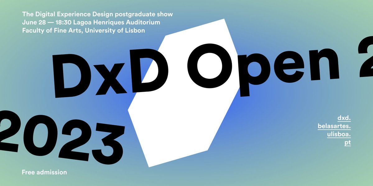 It’s that time of the year again! 🥳

DxD Open 2023: The postgraduate show of the #Digital #Experience #Design course of the #University of #Lisbon.

Join us next Wednesday, June 28 at 18:30.
More info: fb.me/e/107dfaqkl

#productdesign #education #talent #Lisbon