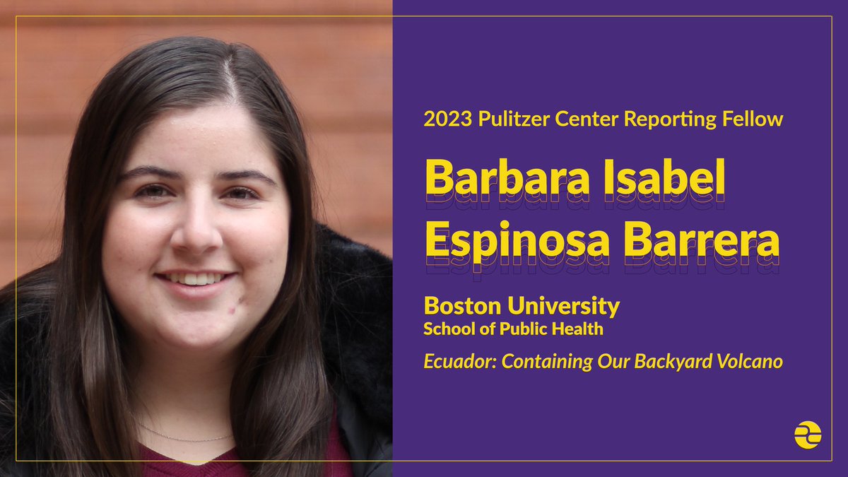 Pulitzer Center (@pulitzercenter) on Twitter photo Our 2023 <a href="/BUSPH/">Boston University School of Public Health</a> Reporting Fellow Barbara Espinosa Barrera (<a href="/bespinosab16/">Barbara Espinosa Barrera</a>) will travel to Latacunga, Ecuador, which neighbors the Cotopaxi volcano, to report on community organization to mitigate the effects of a future volcano eruption.Â
👉 bit.ly/ReportingFello… Our 2023 <a href="/BUSPH/">Boston University School of Public Health</a> Reporting Fellow Barbara Espinosa Barrera (<a href="/bespinosab16/">Barbara Espinosa Barrera</a>) will travel to Latacunga, Ecuador, which neighbors the Cotopaxi volcano, to report on community organization to mitigate the effects of a future volcano eruption.Â
👉 bit.ly/ReportingFello…