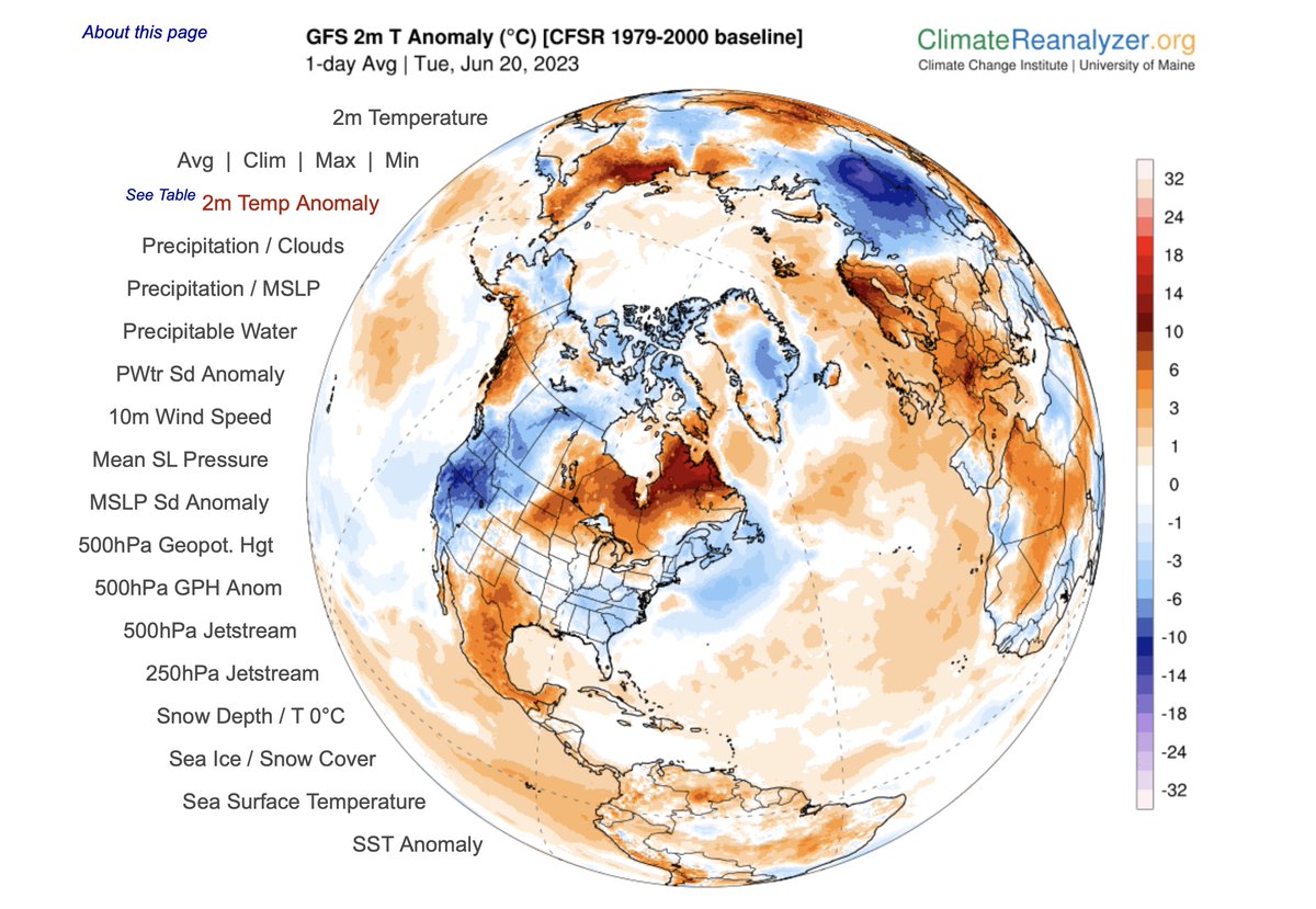 Remarkable heat in #Manitoba 🇨🇦!

37.2°C Carman (Hx 43)
37.1°C Morden (Hx 43)
36.8°C Emerson, Gretna & Winnipeg/Forks (Hx 42)
35.9°C #Winnipeg A (Hx 41)
35.5°C Great Falls (Hx 41) & Pinawa (Hx 42)
35.3°C Deerwood (Hx 42)

30.4°C Nain, NL (1st Tx > 20°C in 2023)! #MBstorm #NLstorm