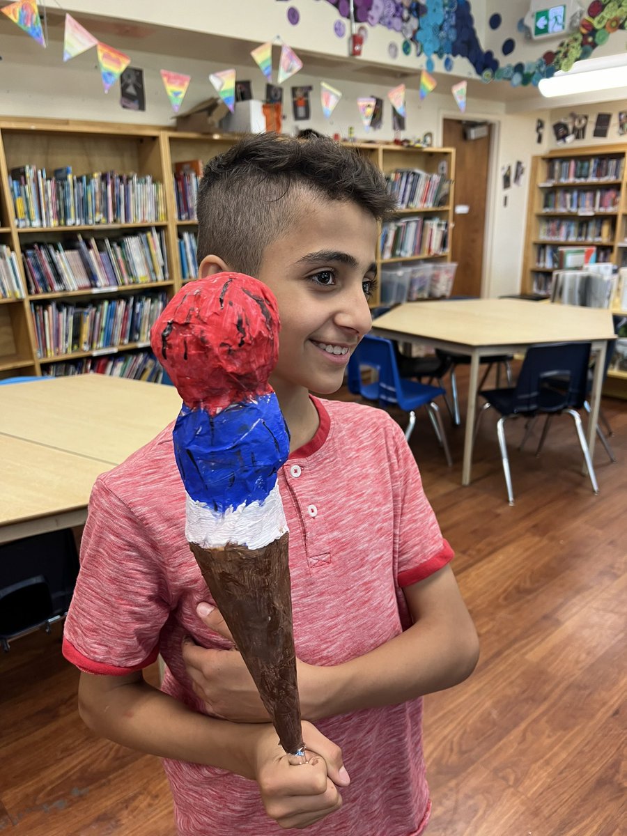 PElibrary2022's tweet photo. Keeping cool with paper mache ice creams!!! https://t.co/rMSmi5eksj