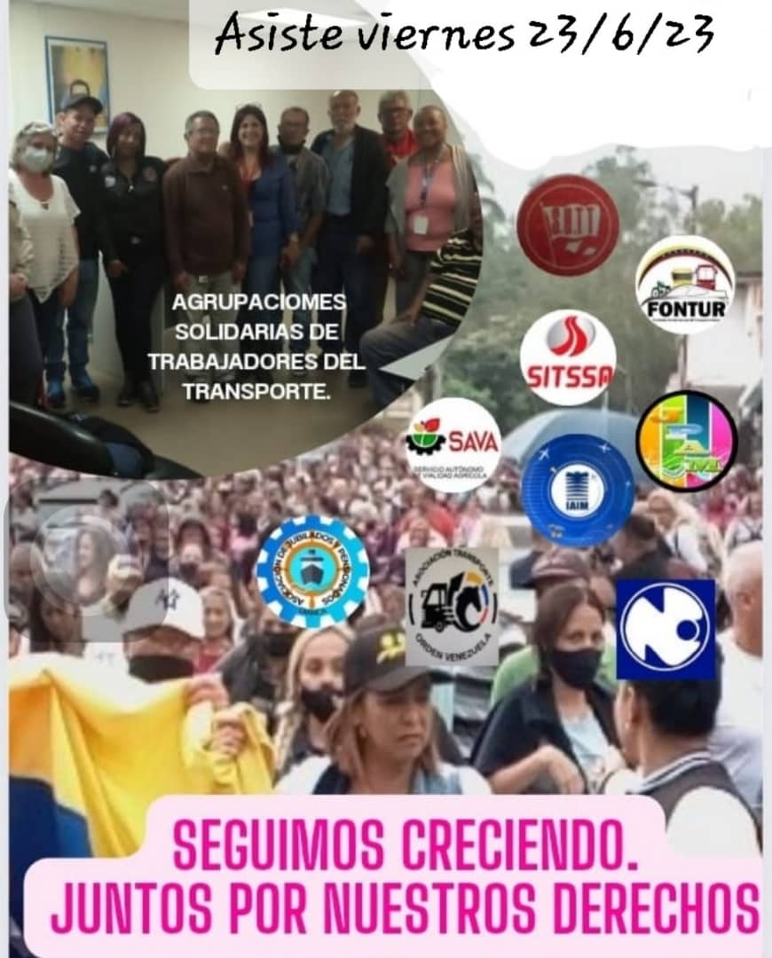 NicmerEvans's tweet photo. Me informan:
"Este viernes 23/06, 9:30 am., convocamos a jubilados, pensionados y representantes de entes del MPPT,  a concentración frente a MPPT (Chacao) para exigir respuesta a petitorios introducidos y apoyo trabajadores de FONTUR,  que no les han pagado la Cesta ticket" https://t.co/nZB41ZkKaZ