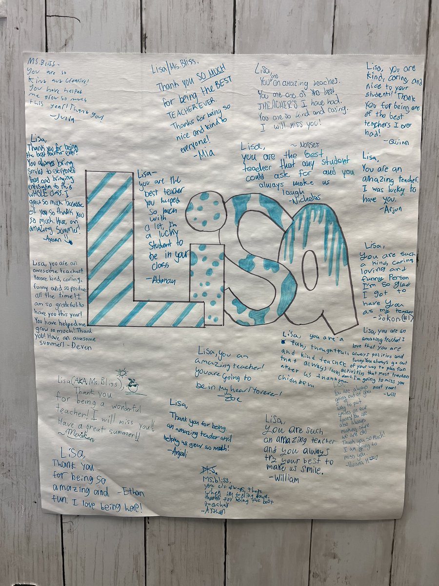 I let the kids call me by my first name on the last day of school. They look forward to it and say my name way too much 🤪, but it’s a fun treat. They made me my own bday scratch off card and a compliment poster was one of them, so special!  🥰 <a href="/FreedomHillES/">Freedom Hill ES</a> #fhhighlights