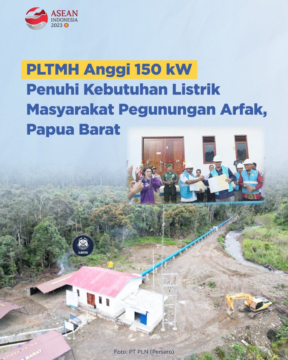 djebtke's tweet photo. Sudah Beroperasi, PLTMH Anggi!
Sobat Energi, @KementerianESDM melalui DJEBTKE terus berkomitmen untuk melaksanakan pembangunan infrastruktur yang dapat dirasakan langsung manfaatnya oleh masyarakat, khususnya yang berada di kawasan 3T.
#energiterbarukan #pltmh https://t.co/Jzgd6AmiKs