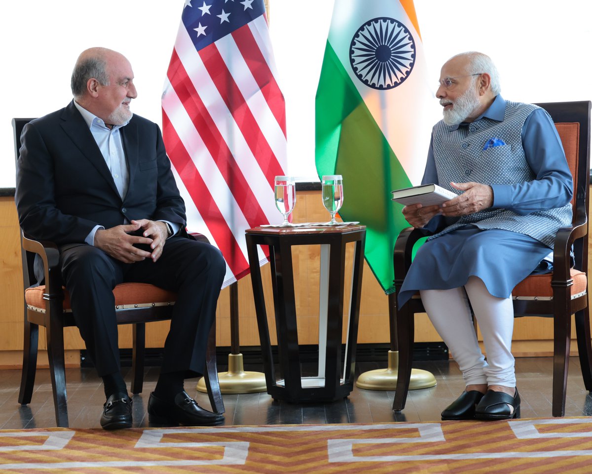 Narendra Modi (@narendramodi) on Twitter photo Professor <a href="/nntaleb/">Nassim Nicholas Taleb</a> has interesting perspectives on many issues and I had the opportunity to hear them on some of those subjects. He was greatly interested in India’s development strides. I emphasised on how we are nurturing a spirit of enterprise and risk taking among our youth. Professor <a href="/nntaleb/">Nassim Nicholas Taleb</a> has interesting perspectives on many issues and I had the opportunity to hear them on some of those subjects. He was greatly interested in India’s development strides. I emphasised on how we are nurturing a spirit of enterprise and risk taking among our youth.