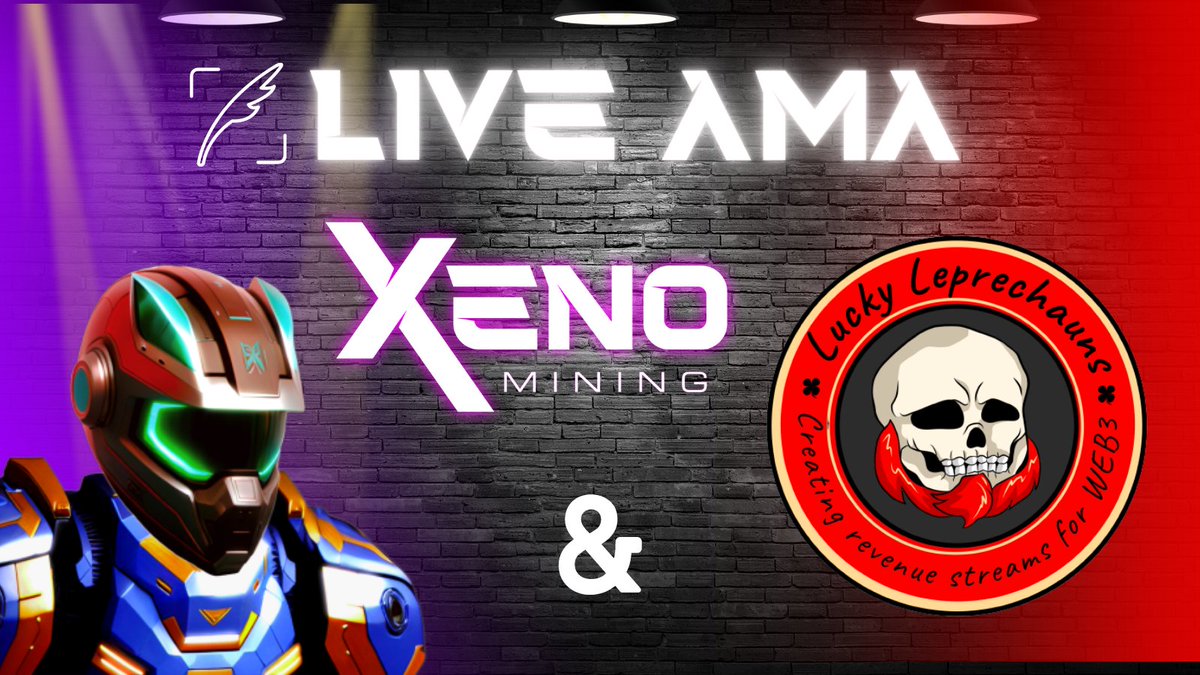 Join Xeno Mining & Lucky Leprechauns for an AMA
Wed. 21 June 9PM EST

💰 New discord members earn 1000 $AMMO

1⃣ Like, RT, Tag 3
2⃣ Follow @XenoMining & @DoubleL7777 
3⃣ Join discord.gg/dogface
4⃣ Set reminder & be in space👇
twitter.com/i/spaces/1mrGm…
#StoicSpaceCats #WEB3