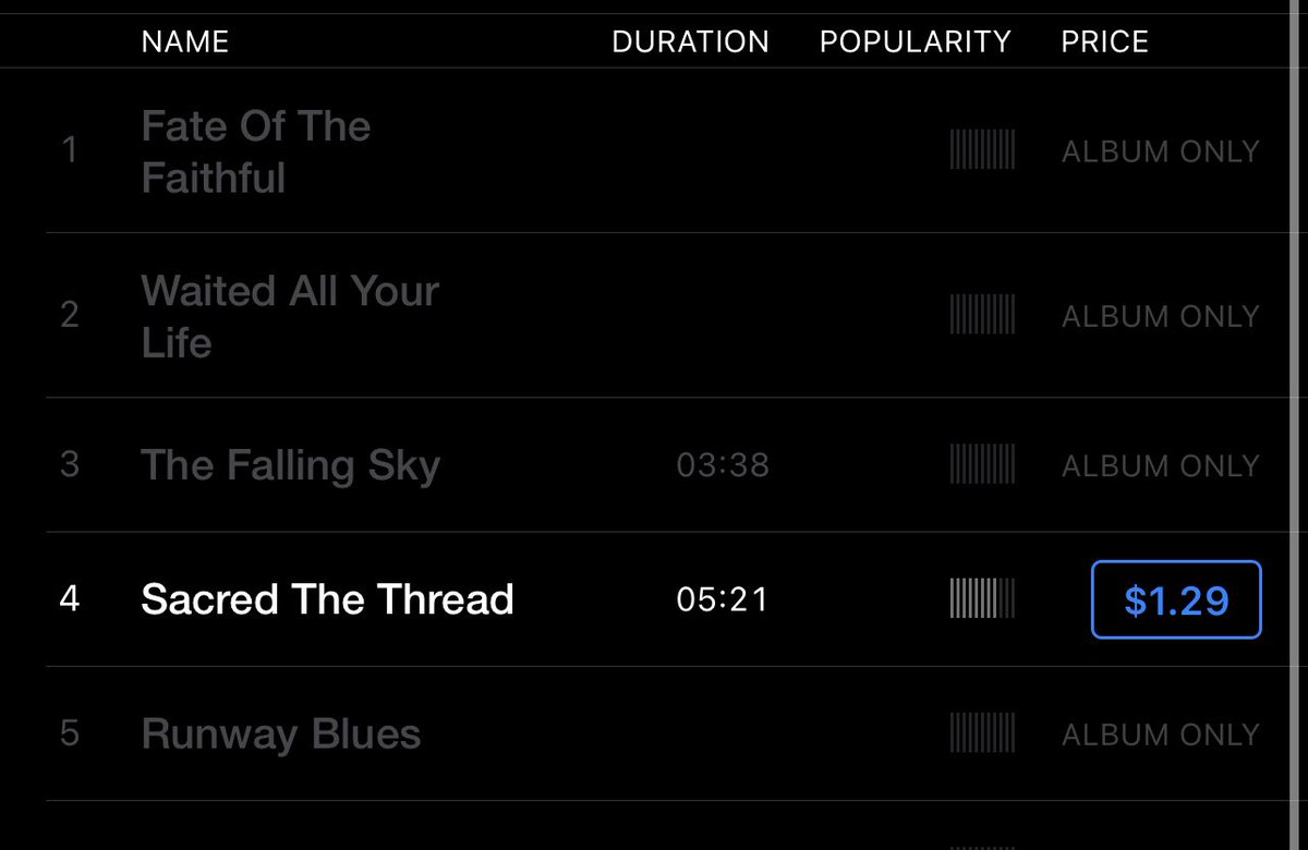 🚨 The time stamp for “The Falling Sky” has appeared on iTunes! #gretavanfleet