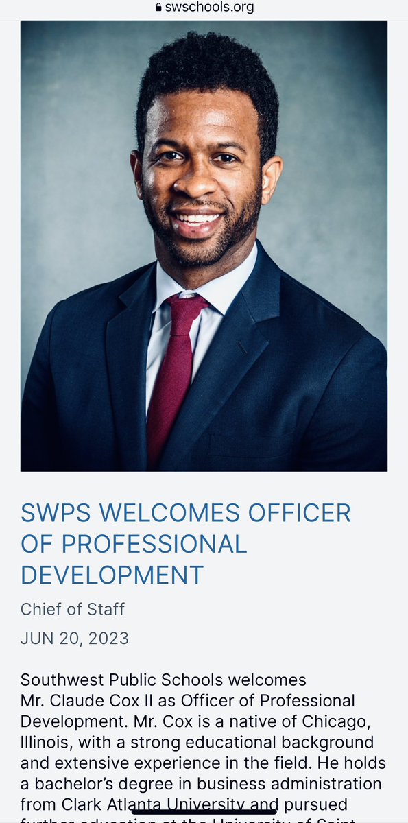 Claude Cox II, MBA (@jusclaude) on Twitter photo After prayer and support from people I call mentors, I have decided to join the <a href="/swschoolstx/">Southwest Public Schools</a> team! Thanks to @TeachForAmerica for introducing me to a career that would change my life forever. <a href="/HoustonISD/">Houston ISD</a> will always have a special place in my heart! After prayer and support from people I call mentors, I have decided to join the <a href="/swschoolstx/">Southwest Public Schools</a> team! Thanks to @TeachForAmerica for introducing me to a career that would change my life forever. <a href="/HoustonISD/">Houston ISD</a> will always have a special place in my heart!