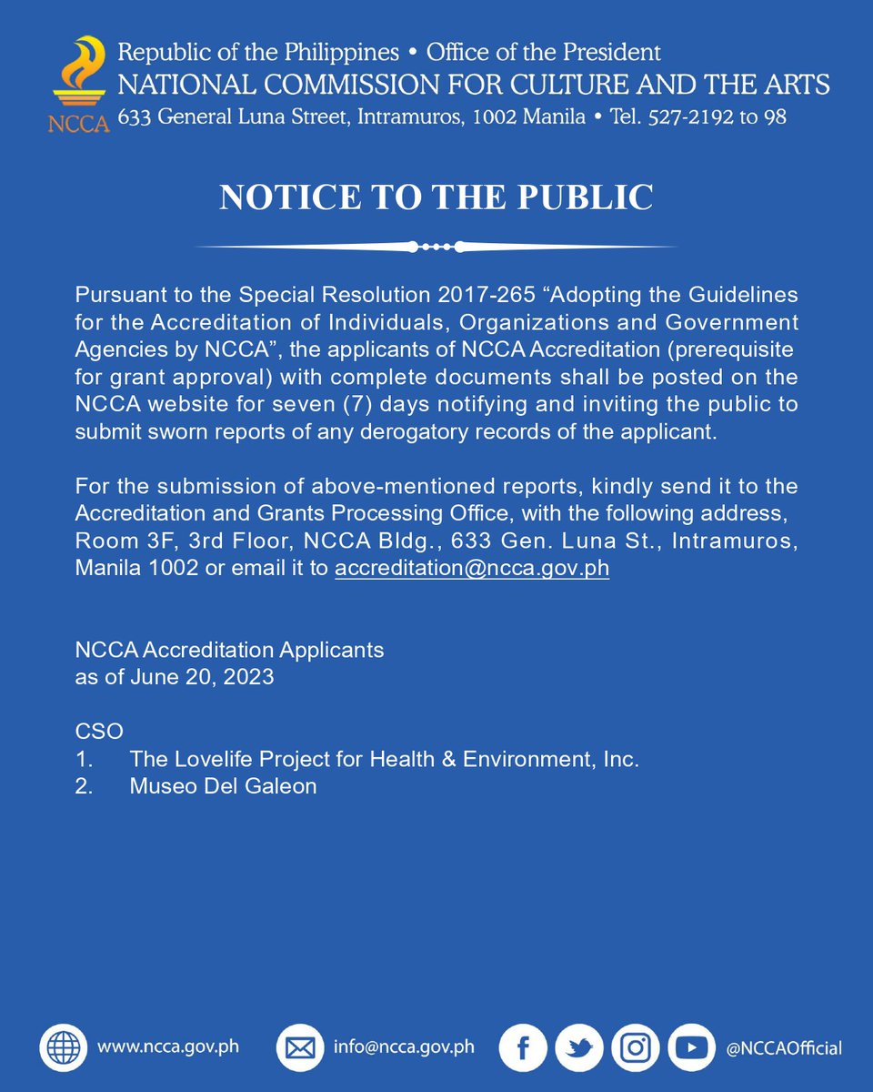 NCCA PH on Twitter "Pursuant to Special Resolution No. 2017265, the