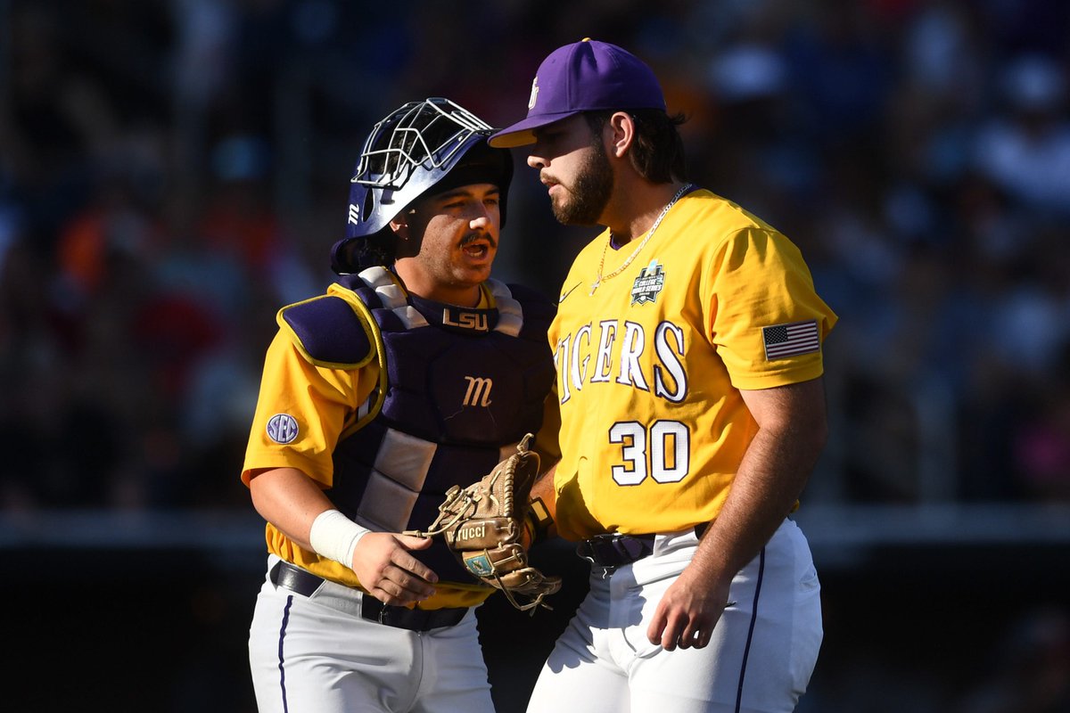 TigerDroppings's tweet photo. Huge win. 

#LSU stays alive in College World Series with 5-0 win over Tennessee.

The Tigers send the Vols home and will face Wake Forest on Wednesday night.

https://t.co/6mDnJBViDq https://t.co/wtM36lmMQp