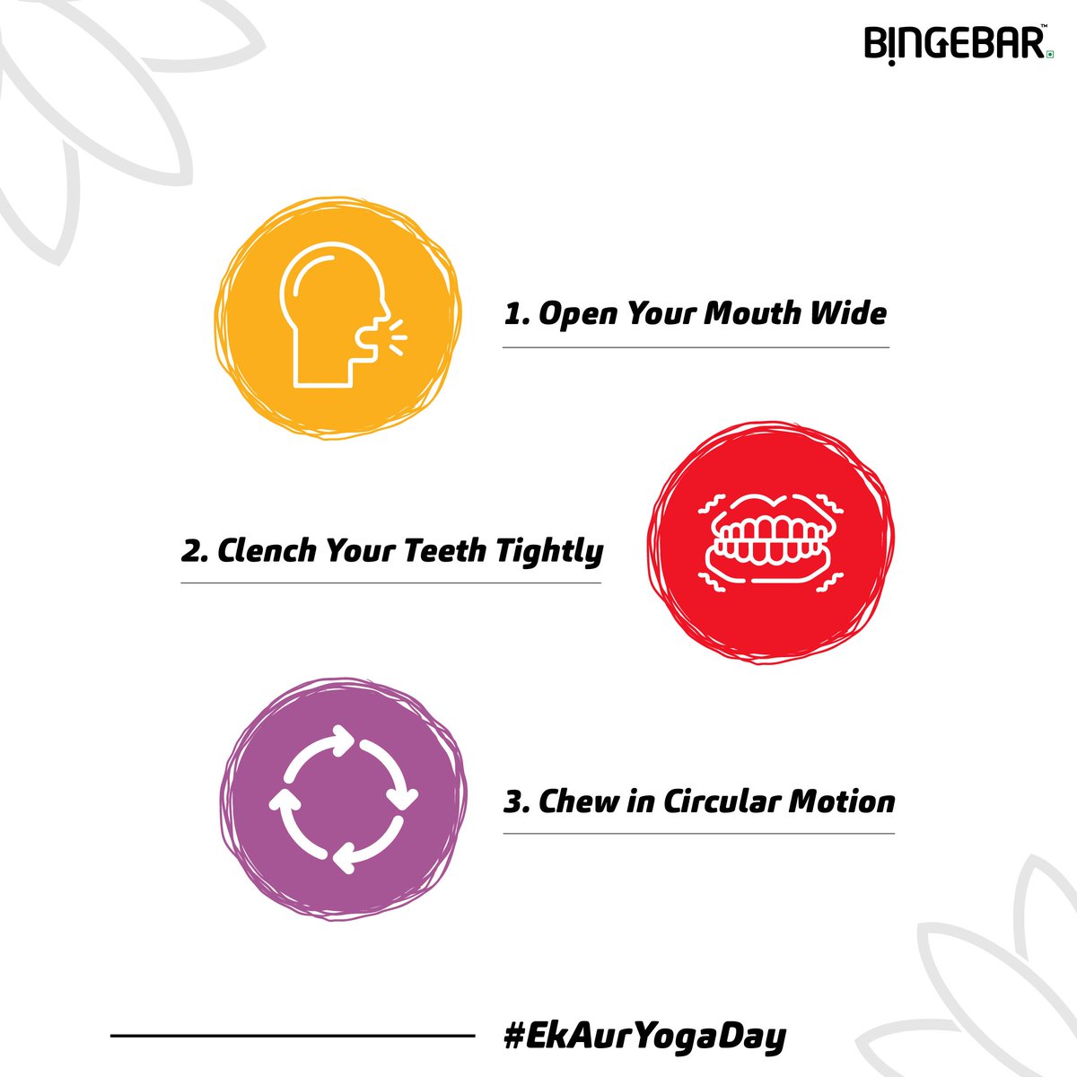 Additional Tip! ⬇️

Doing this exercise every day helps in enriching your mood and satisfying your untimely cravings. 😉

#InternationalDayofYoga #InternationalYogaDay2023 #EkAur #Bingebar #IndianSnack #IndianFood #SnackTime