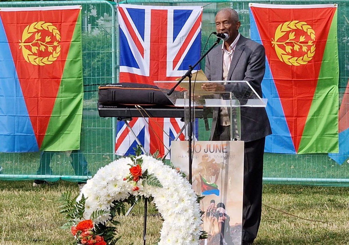 Ambassador Estifanos Habtemariam, in his address, stated that the prevailing peace and stability in the country is the outcome of the heavy sacrifices paid, and stressed that every citizen is duty-bound to assist children and families of martyrs. #MartyrsDay2023 #EritreaPrevails