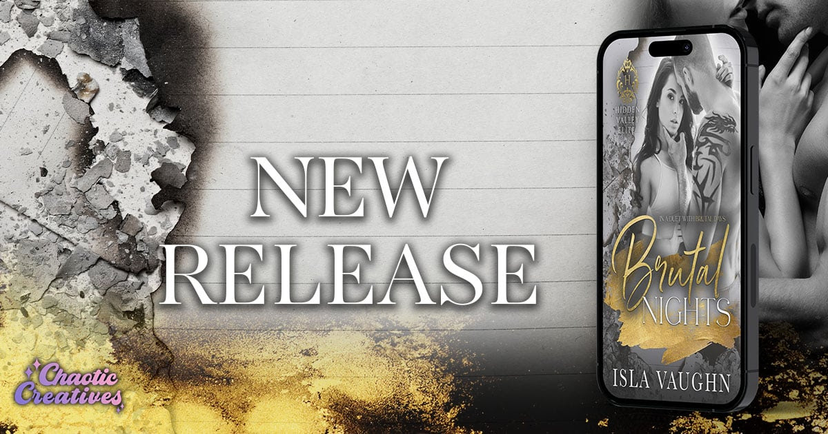 #NewRelease 
Brutal Nights, the conclusion to Damon and Skylar's Duet in the bully romance, Hidden Valley Elite Series by Isla Vaughn is LIVE!

#1ClickNow: books2read.com/u/4AAaGp

#BullyRomance #EnemiesToLovers #DarkSecrets @Chaotic_Creativ
