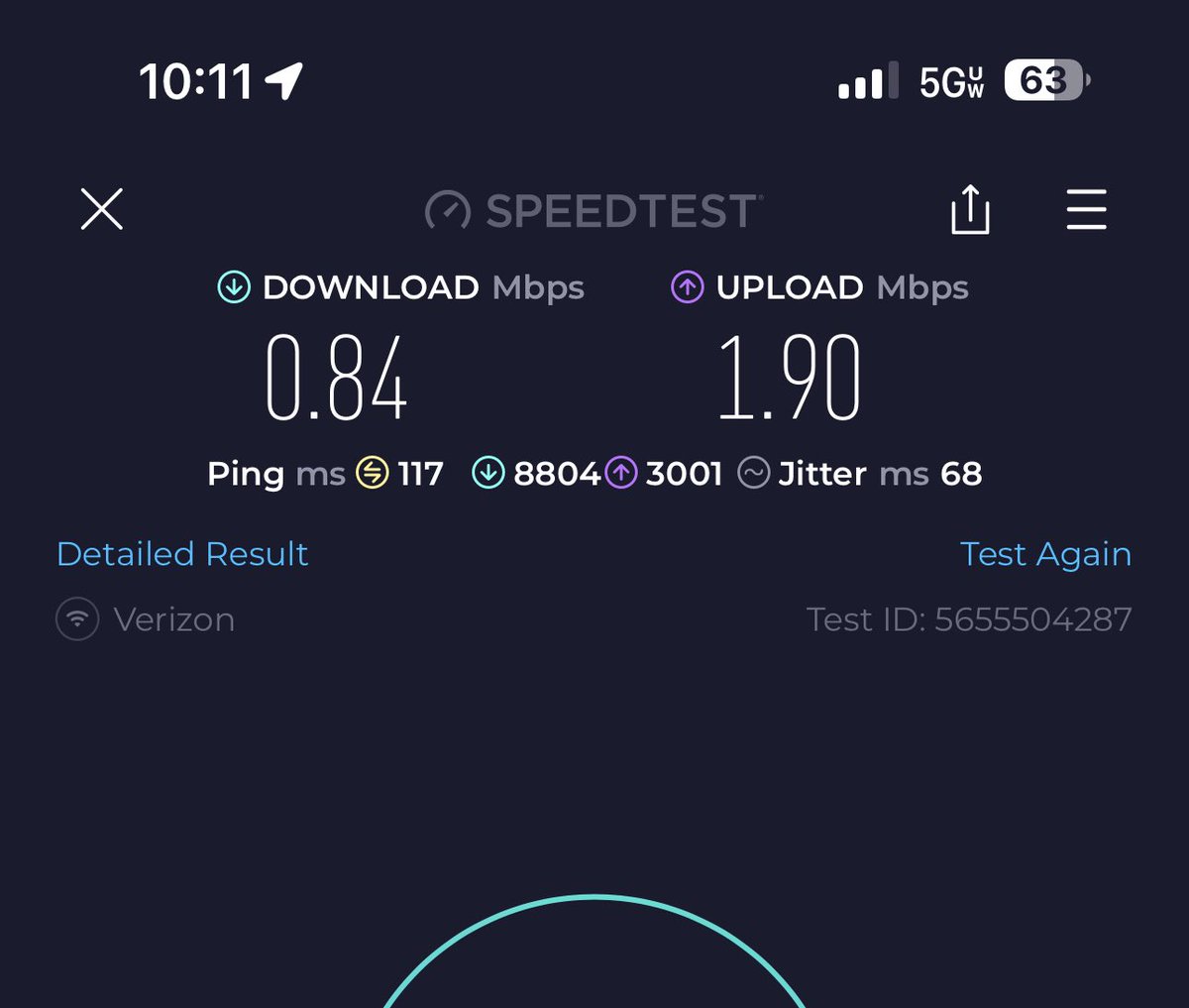 jssaylor's tweet photo. @VerizonSupport how can you call speeds like this 5G? Much less 5G UW. https://t.co/cec874qpKE