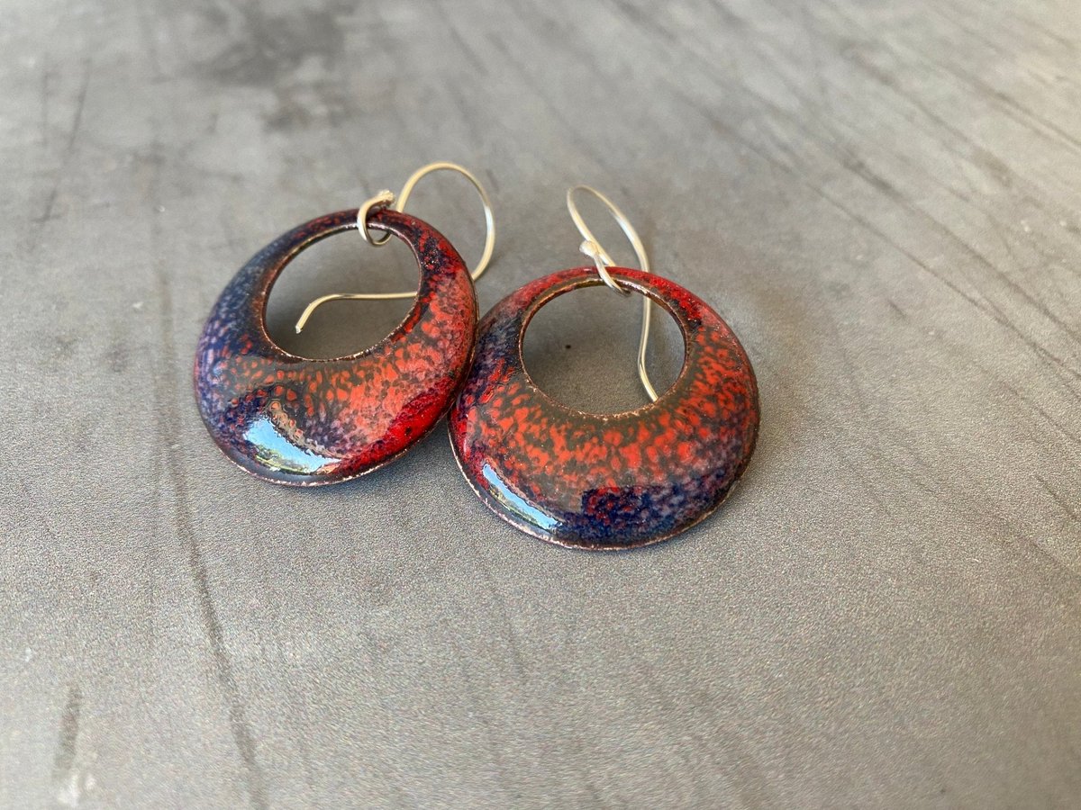 Purple and Red Hoop Earrings tuppu.net/8a54c414 #inbizhour #HandmadeHour #giftideas #shopsmall ##UKGiftHour #bizbubble #UKHashtags #MHHSBD