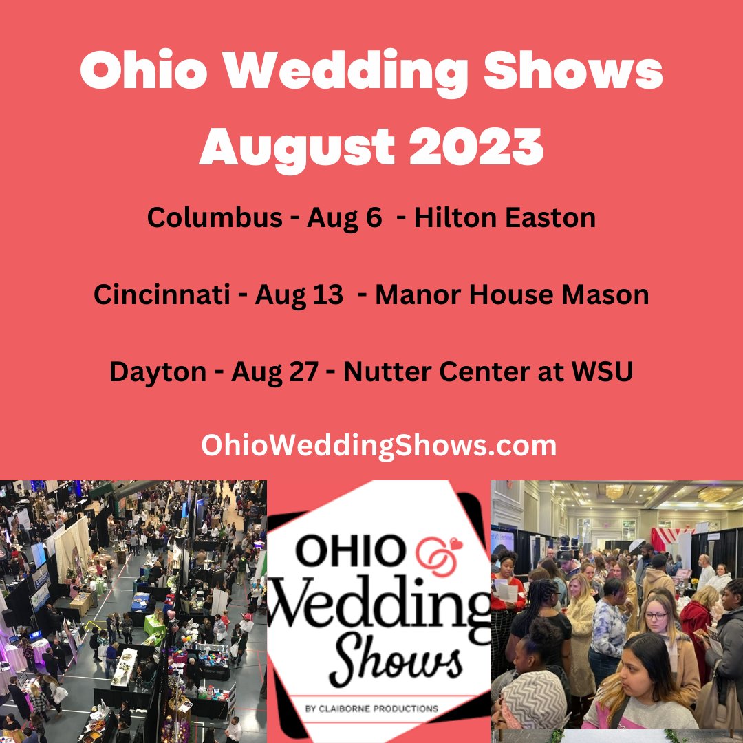 Announcing our upcoming Ohio Wedding Show schedule: #weddingshow #engaged #columbuswedding #cincinnatiwedding #daytonwedding