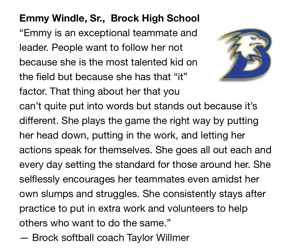 Brock Softball tweet media