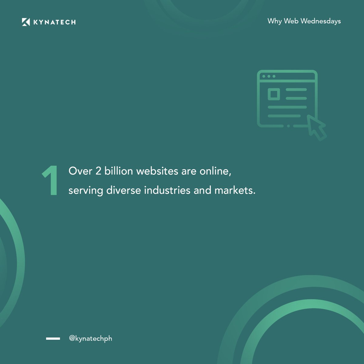 kynatechph's tweet photo. TOP WEBSITE STATS FOR BUSINESS OWNERS!

At #KYNATECH, we have the technology, the people, and the solutions that help make you stand out from the crowd of websites vying for attention. Reach out to our team to learn more! #WhyWebWednesday #WebsiteStatistics #WebDevelopmentPH https://t.co/99VDWmXnNS