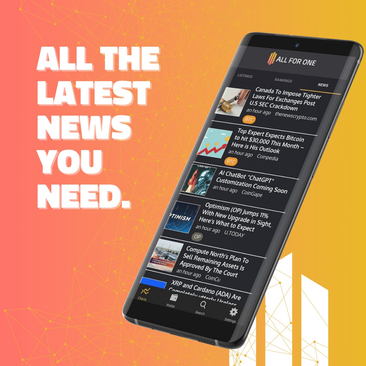 AppAllForOne's tweet image. Get your daily dose of crypto news with AllForOne's News tab. Stay informed, make better decisions, and maximize your gains. #crypto #news