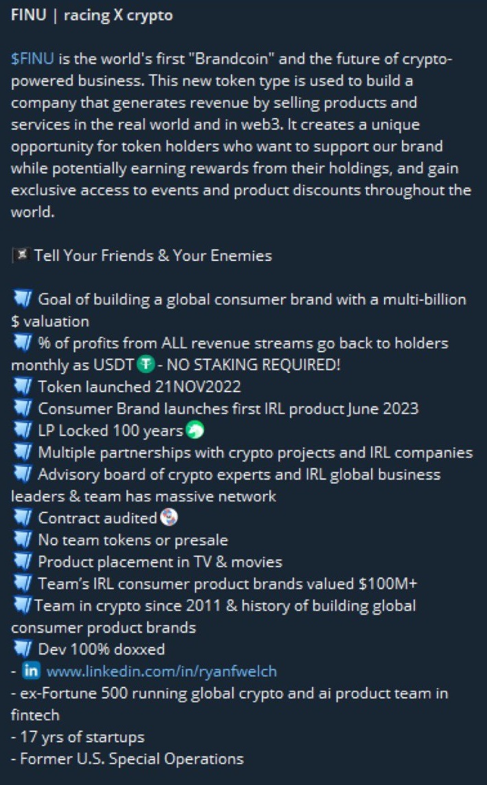 Bill_Gate420's tweet photo. @valueandtime Smart people loading up on utility plays now instead of #memecoins. $FINU is gonna lead the charge being the first #brandtoken paying dividends to holders w/o staking from a fiat revenue stream. https://t.co/33XEzCG41i