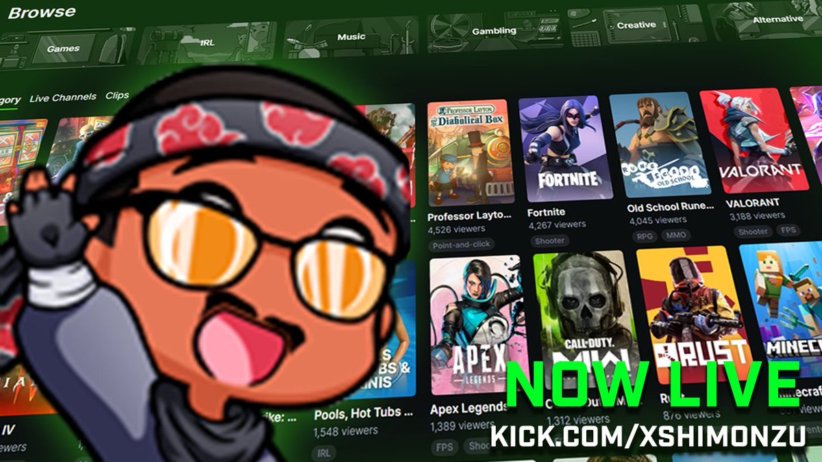 xShimonzu's tweet image. Kick.com/xshimonzu Live with #TheQueue