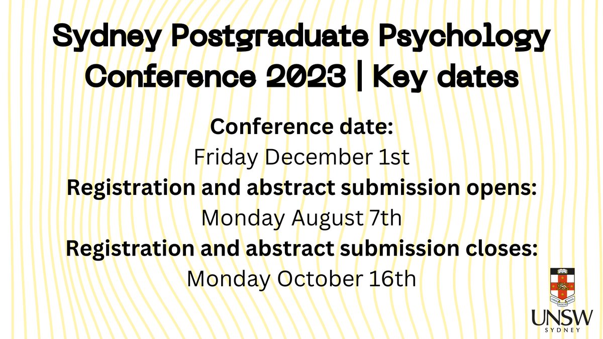 SAVE THE DATE: #SPPC2023 will be held at <a href="/UNSW/">UNSW</a> on 01/12/23. Follow us for updates on panel discussions, prizes, social events, and more. For now, keep these important dates in mind 🗓️🧠🔬 <a href="/UNSWScience/">UNSW Science</a>