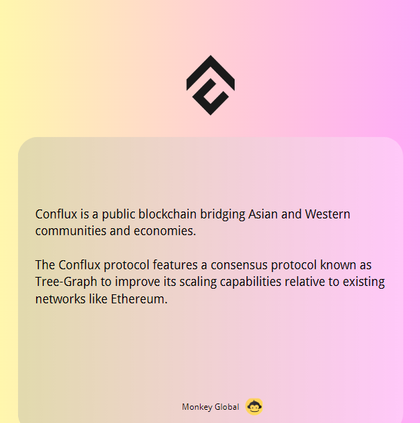 ❓What is Conflux?   

 #Conflux  #eth #ltc #monkeyglobal #futurestrading #derivatives #defi #web3 #Crypto #Cryptocurrency #Bitcoin📷📷 #Blockchain #DigitalCurrency #CryptoTrading #HODL #Altcoins #CryptoInvesting #CryptoNews