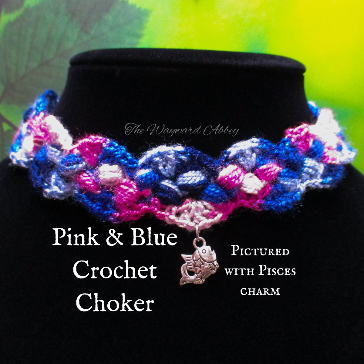 Pink &amp; Blue Crochet Choker with Charm
Here with Pisces charm

Made to order with soft variegated pink &amp; blue crochet thread &amp; your choice of charm. The colors are shades of pink &amp; blue.

etsy.com/listing/944584…

10% off today &amp; tomorrow, no code needed!

~Blessings~Courtney