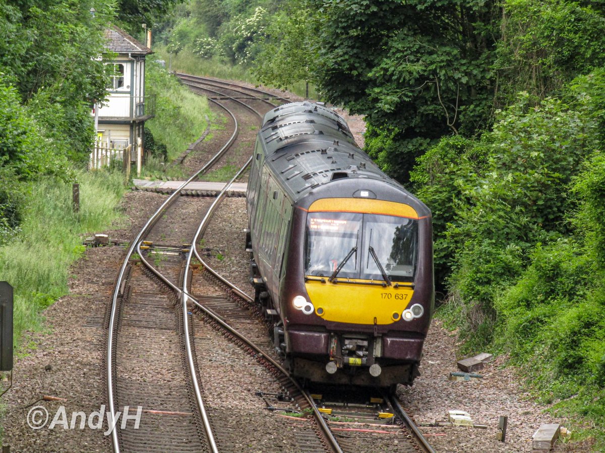 #OneSeventyWednesday a leafy rural shot of @CrossCountryUK 170637 passing the signal box and road crossing at Ketton working 1L28 06.22 Birmingham New Street to Stansted Airport service last Saturday morning. #Rutland #CrossCountry #UnitPhottersUnite 17/6/23