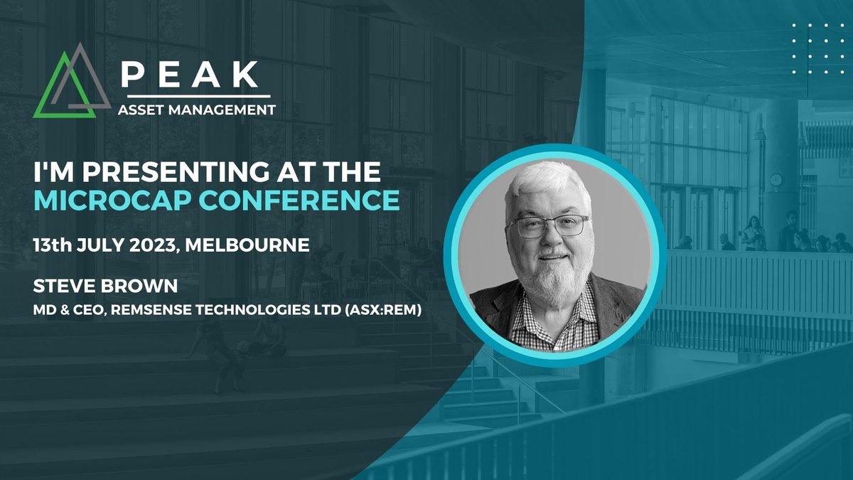remsense's tweet photo. Steve Brown, CEO and MD $REM will be presenting at #MicrocapConference, an event by @PeakAsset1
Attendees will engage in conversations with CEOs of #ASX listed companies, gain their insights, strategy and much more
Register here: https://t.co/nsX8hG8kAh
See you in Melbourne! https://t.co/9k0KGk3TkK