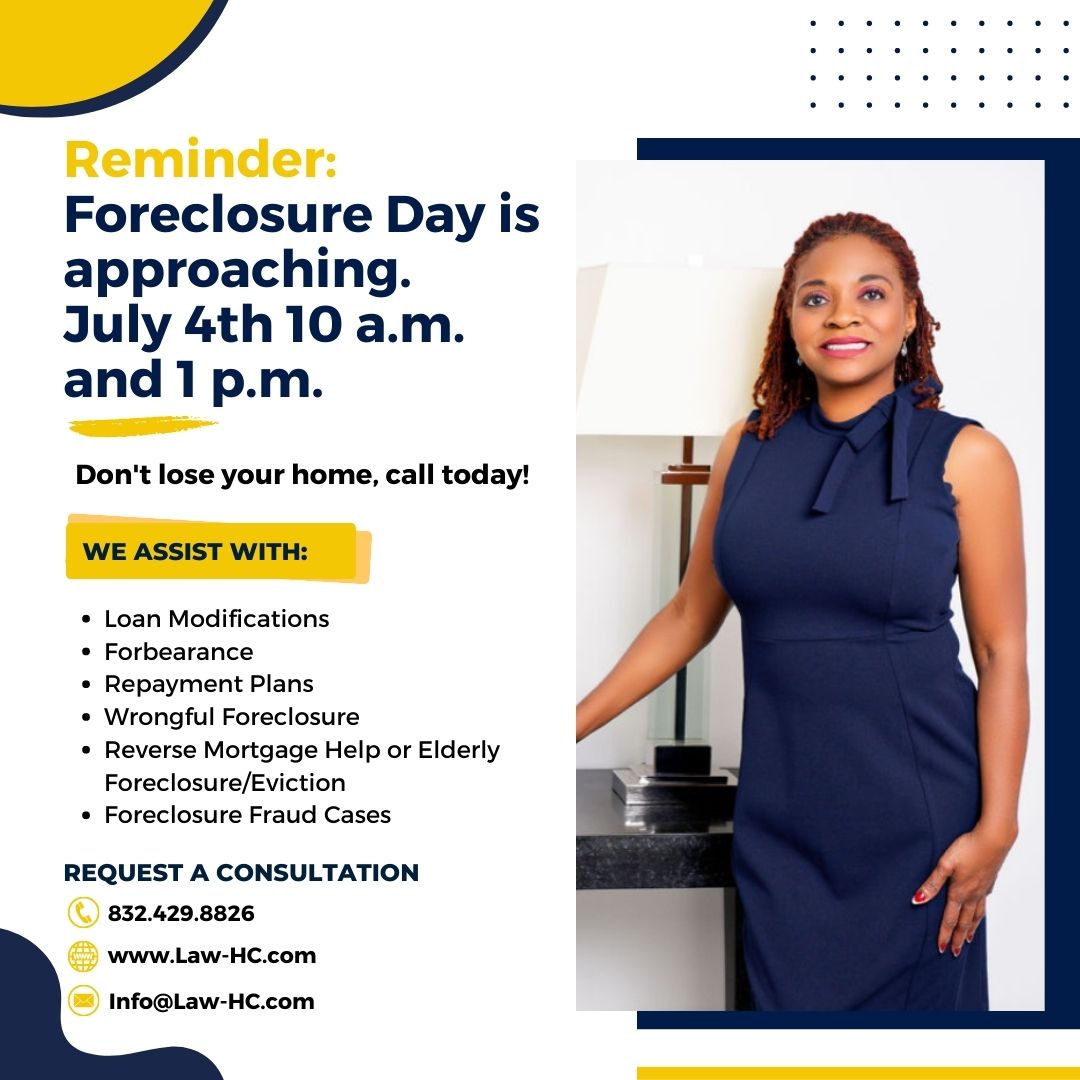 hamiltonchilds's tweet photo. Do you know someone facing Foreclosure on July 4th, 2023, at 10 a.m. or 1 p.m.?

Don't lose your home 🏠, call today. 📞

📅 Schedule a consultation at https://t.co/n7tWPnBfpE
📞 Or Call/Text (832) 429-8826 https://t.co/dlSDEA37ns