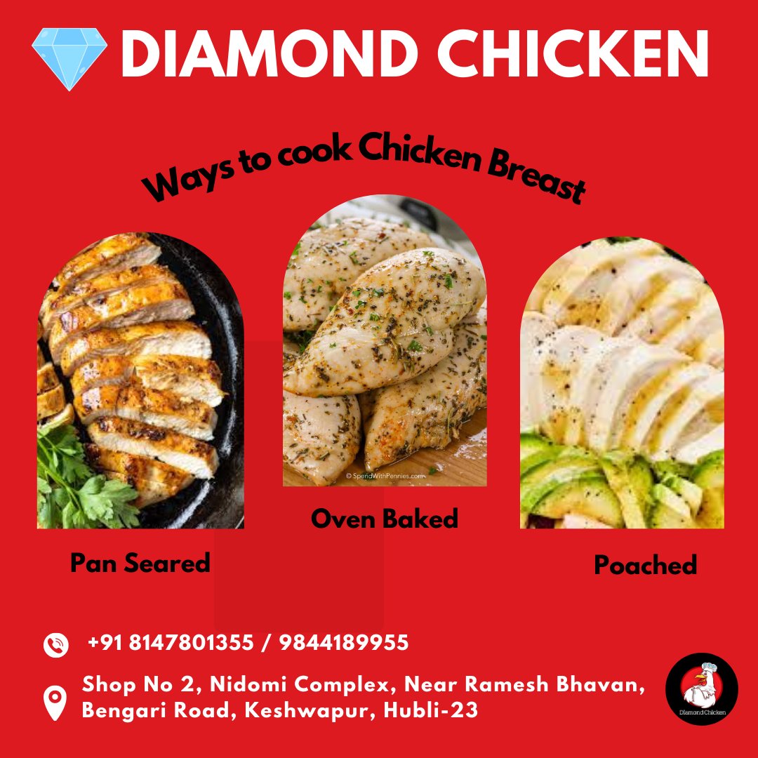 Try the three methods for preparing the juiciest, most ideal chicken breast at home to master the art of cooking chicken breast!  Purchase fresh and high quality chicken breast from Diamond Chicken to hone your culinary skills. 
#chickenbreast #chickenrecipes #diamondchicken