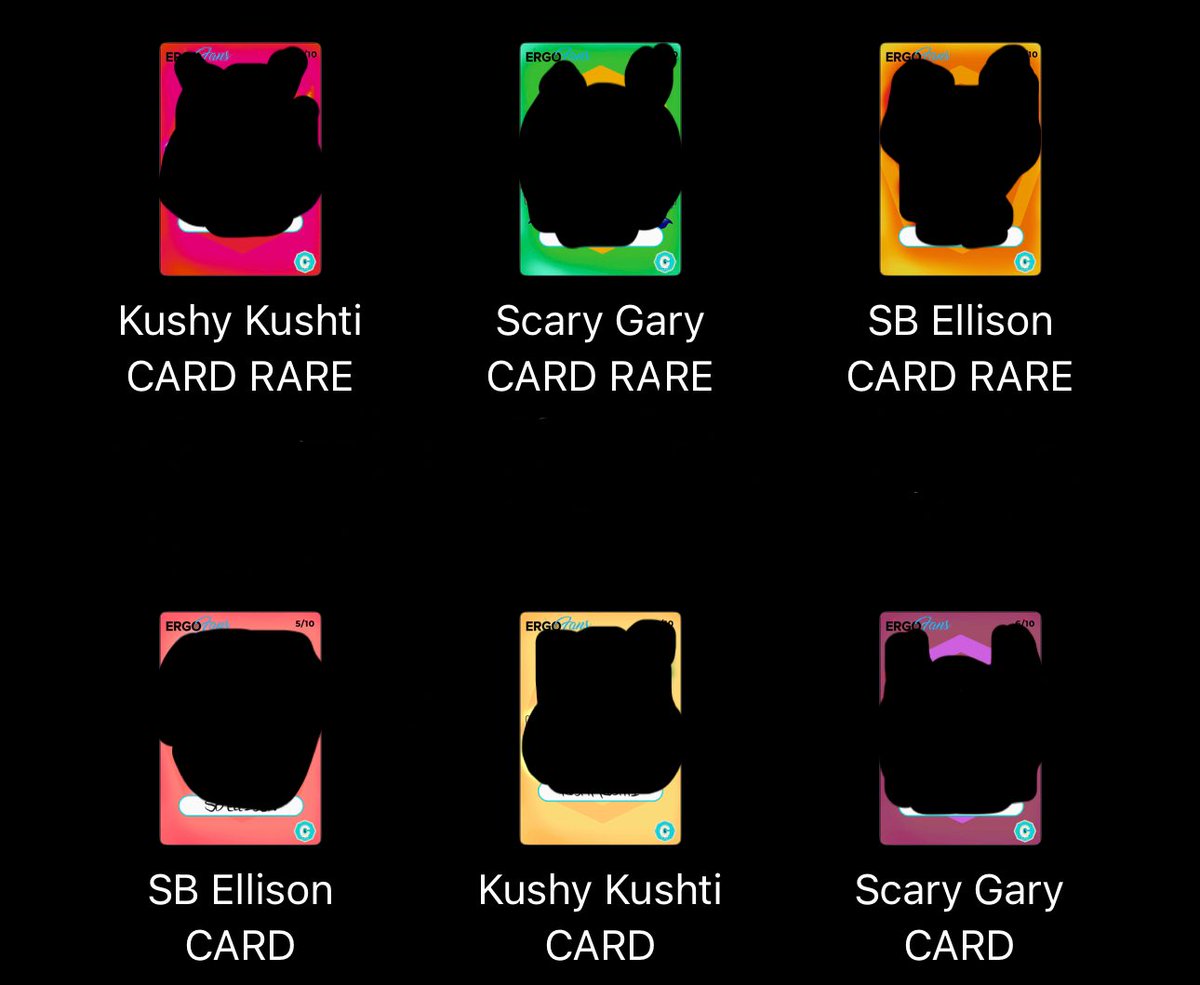 GreasyCex's tweet photo. GREASY ALERT: 6 of 20 NFT ErgoFans Collector Cards from the 1st GREASY MISSION. 

I think you can see where this is heading. 

Again, NFT’s will not be auctioned but airdropped to participants in the Mission! Can’t wait to see someone obtain the full set! #GreasyCEX #ERGO https://t.co/qRHmzOAyJe