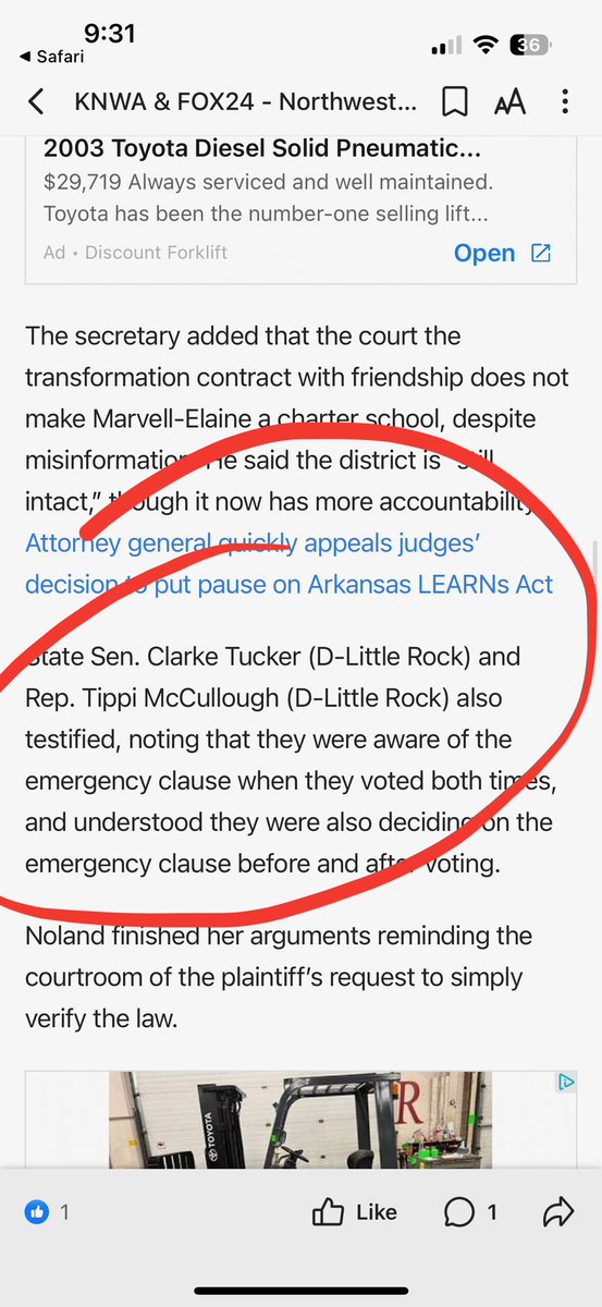 BREAKING on LEARNS! 2 @ArkDems -#arleg stated they were aware they were voting on the emergency clause. @alimbrady, can we please be done now and let the 1000’s of families and teachers get back to their lives. #arleg #arnews share.newsbreak.com/478zlib9