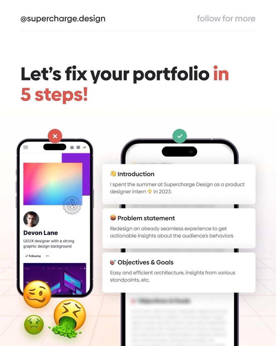 ux_thrive's tweet image. Hello Comrades fix your port folio with this amazing steps by @superchargedesign 

#uiuxdesign #uiuxdesigners #portfoliodesign #designgod #userexperiencedesign #uxdesigncomrades